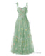 Elegant Embroidery Dark Green Prom Dresses Sweetheart Spaghetti Straps A Line Party Dress Long Simple Formal Dress
