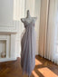 Elegant Light Purple Strappy V-Neck Chiffon Long Formal Prom Dresses