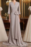 Elegant Mermaid 3/4 Long Sleeved Chiffon Bra With Belt Bride Mother Of The Bride Dresses