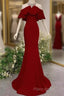 Elegant Mermaid Red Long Formal Prom Dresses Formal Dresses