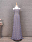 Elegant Purple Sweetheart Neck Split Lace Long Formal Prom Dresses