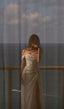 Elegant Sheath Off The Shoulder Sequin Slit Formal Prom Dresses Birthday Outfits With Ruffles