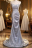Elegant Silver Sequin Mermiad Formal Prom Dresses Long Formal Dresses