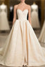 Elegant Sweetheart Neck Satin Long Formal Prom Dresses Ball Gown