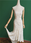 Elegant White Mermaid Spaghetti Strap U-Neck 3D Foral Embroidery Chiffon Formal Prom Dresses