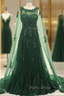 Elegant Women Formal Evening Gowns Dresses Beaded Lace Formal Prom Dresses