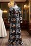 Fabulous Black Embroidery Long Sleeve Formal Prom Dresses