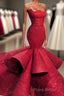 Fabulous Mermaid Strapless Sleeveless Long Formal Prom Dresses