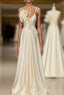 Fabulous White Satin Evening Formal Prom Dresses with Ruffles