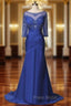 Fairy Tale Half Sleeve Beading Crystal Trumpet/Mermaid Mother of the Bride Dresses