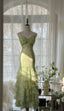 Fairytale Green Mermaid Vintage Party Dresses Sweetheart Chiffon Beaded Layed Prom Dresses