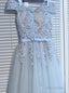 Fancy A-line Scoop Burgundy Short Prom Dress Chic Homecoming Dress