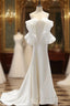 Fashion White Satin Off the Shoulder Wedding Dresses