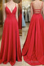 Red Simple Long Formal Prom Dresses,Popular Evening Dresses,Fashion Winter Prom Dresses