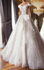 Ball Gown Off Shoulder Sleeveless Sweetheart Appliques Beading Tulle Wedding Dresses
