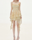 Flowy A Line Halter Layered Yellow Chiffon Open Back Short Homecoming Dresses Cocktail Dresses