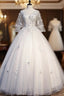 For Your Big Night Light Gray Tulle Ball Gown Short Sleeve Appliques Quinceanera Dresses