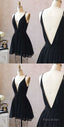 Cute Black Chiffon Short Little Black Homecoming Dresses