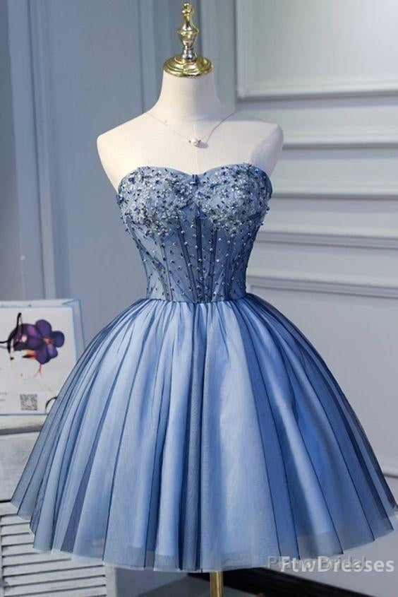cute strapless beaded short party dress sweetheart mini bridesmaid dre