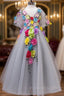 Girls Dresses Princess Dresses Girls skirt sleeve grey Autumn Wedding