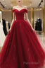 Glam Wine Red Sweetheart Tulle Shiny Long Formal Prom Dresses Party Dresses, Wine Red Formal Dresses