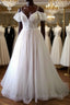 Glorious Cold-shoulder Chapel Train Wedding Dress