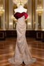Gold Sequins Off the Shoulder Burgundy Velvet Formal Prom Dresses