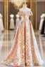 Gold Sequins Sweetheart Formal Prom Dresses