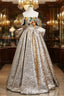 Gold Strapless Colorful Sequins Formal Prom Dresses With Bow