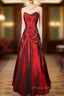 Gorgeous Mermaid Sweetheart Red Taffeta Long Evening Dresses Formal Prom Dresses