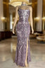 Gorgeous Spaghetti-Straps Mermaid Formal Prom Dresses Sequins Sleeveless With Slit