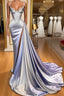 Gorgeous Split Front Sleeveless V-neck Spaghetti Strap Formal Prom Dress