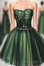 Stylish Tulle Lace Short Formal Prom Dresses, Cute Evening Dresses