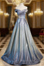 Gradient Color Off the Shoulder Formal Prom Dresses