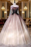 Gradient Color Tulle Appliques Beading Quinceanera Dresses