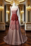 Gradual Contrast Splicing Beading Sling Formal Prom Dresses
