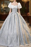 Grau Puff Sleeve Square Quinceanera Dresses