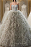 Gray Ball Gown Sweetheart Formal Prom Dresses
