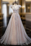 Gray Tulle Off the Shoulder Sequins Beading Formal Prom Dresses
