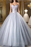 Gray Tulle Sweetheart Beading Quinceanera Dresses