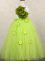 Green Red Orange Flower Fairy Girl Party Girl Pageant Ball Gown Dress Princess