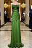 Green Straps Lace-Up Formal Dresses Evening Dresses, Green Spandex Formal Prom Dresses