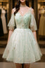 Green tulle short Formal Prom dress, green tulle homecoming dress