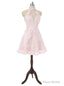 Homecoming Dresses A-line Halter Knee Length Flowers Appliques