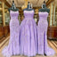Hot Lace Violet Purple Lace Formal Prom Dresses Sleeveless Long School Dance Dresses