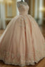 Illusion Neckline Tulle And Satin Ball Gowns Wedding Dresses Lace Embroidery