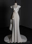 Ivory Mermaid Satin Backless Wedding Dress
