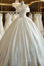 Lace Applique Satin Wedding Dresses Formal Prom Dresses Illusion Bride Custom