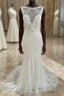 Lace Open Back Mermaid Long Wedding Dresses