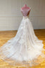 Light champagne tulle lace long Formal Prom dress tulle lace formal dress